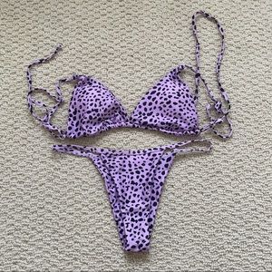 PURPLE ANIMAL PRINT BIKINI ADJUSTABLE